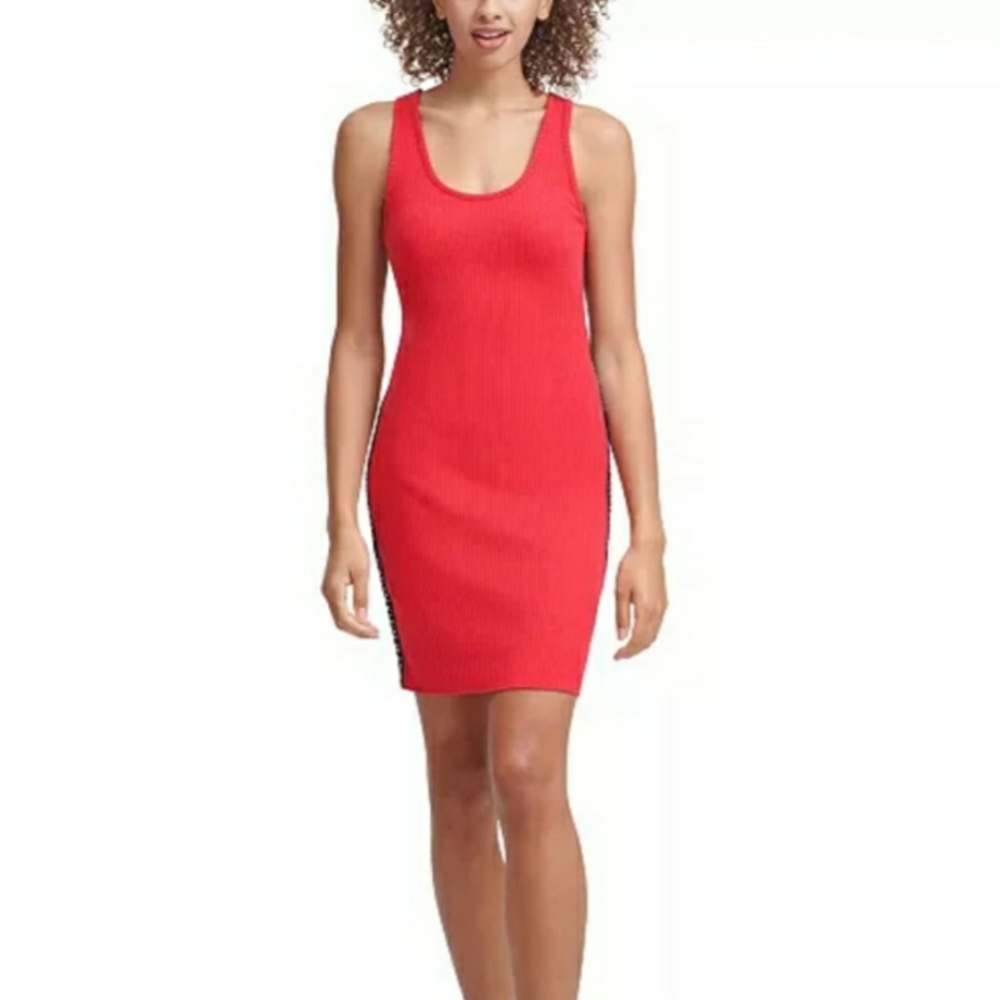 Calvin Klein Jeans Red Sleeveless Bodycon Mini Dress XS